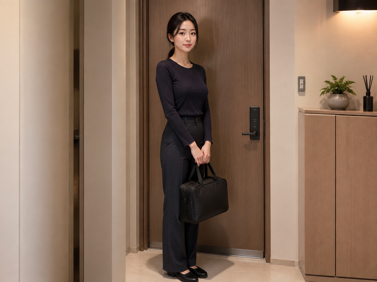 평택 서정동 방문 홈케어 일정을 준비하는 젊은 성인 한국 여성 관리사